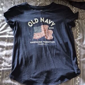 Old Navy Dark Blue American Flag Tee
